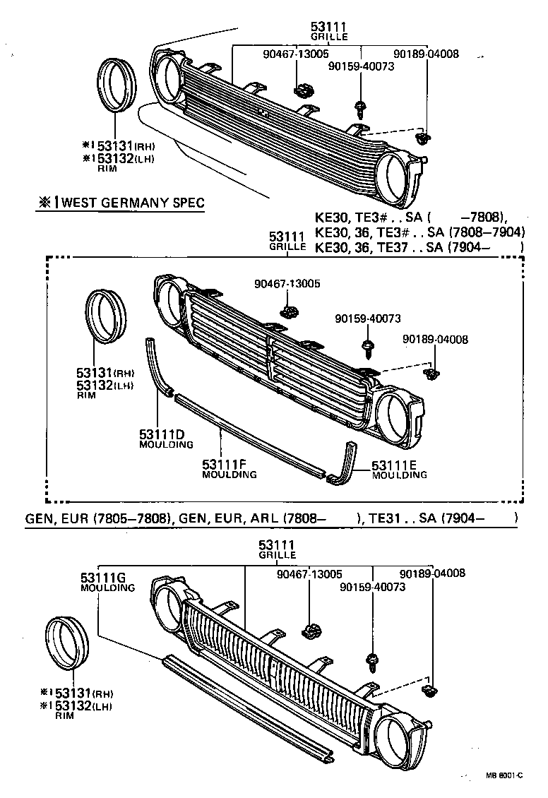 Exploded illustration MB8001C