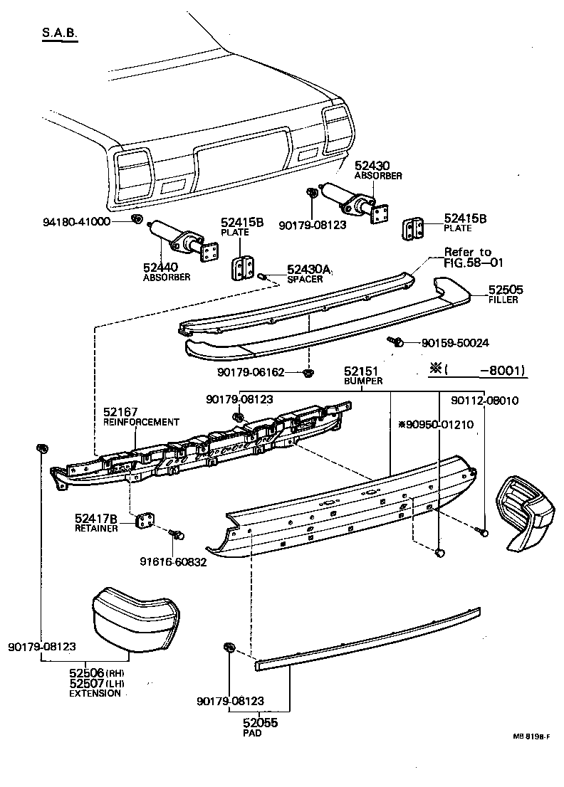 Exploded illustration MB8198F