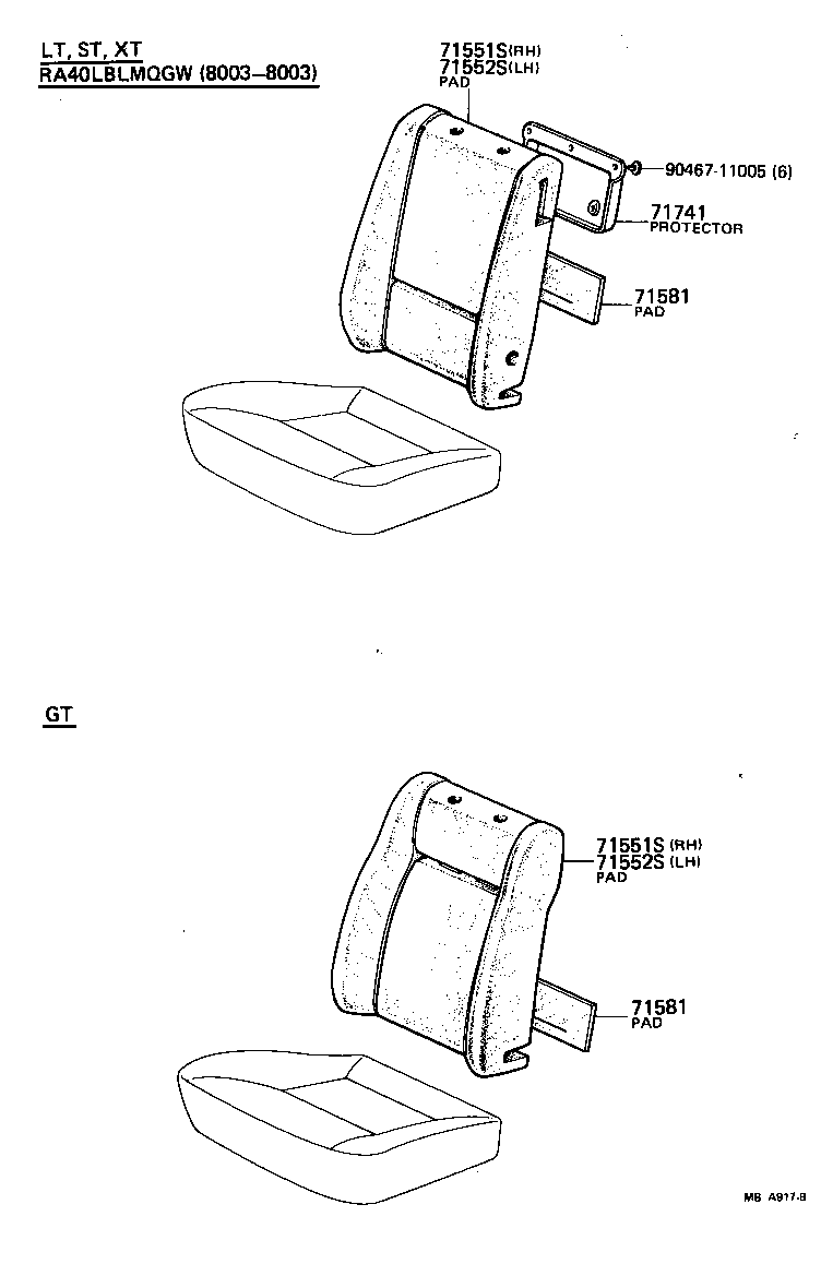 Exploded illustration MBA917B