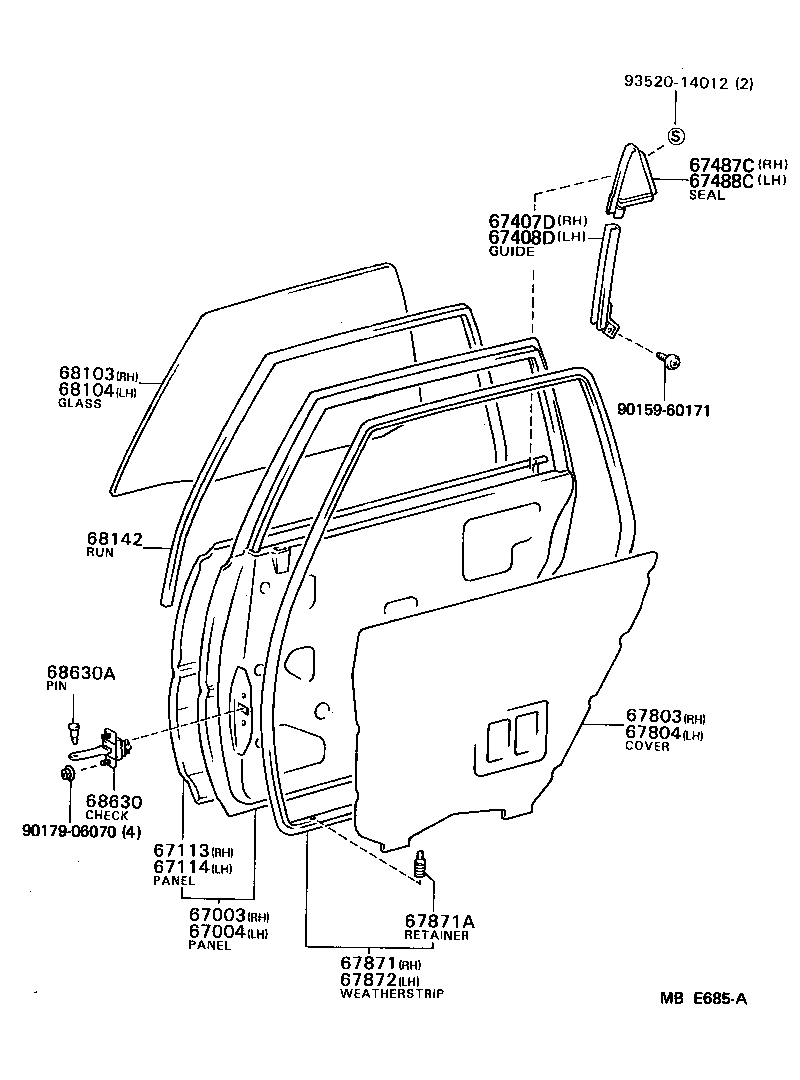 Exploded illustration MBE685A