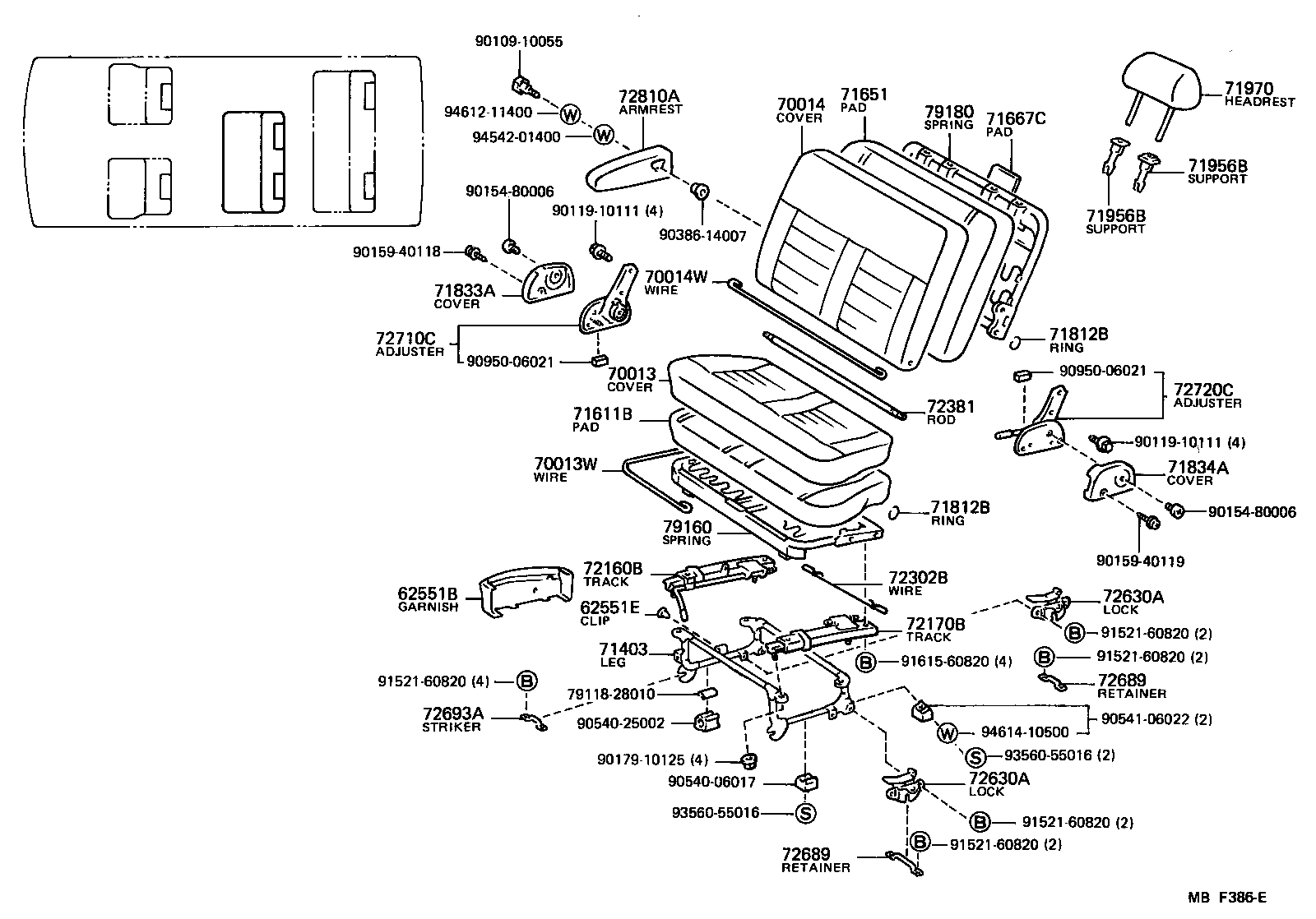 Exploded illustration MBF386E