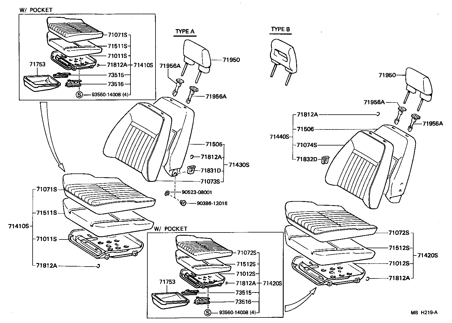 Exploded illustration MBH219A