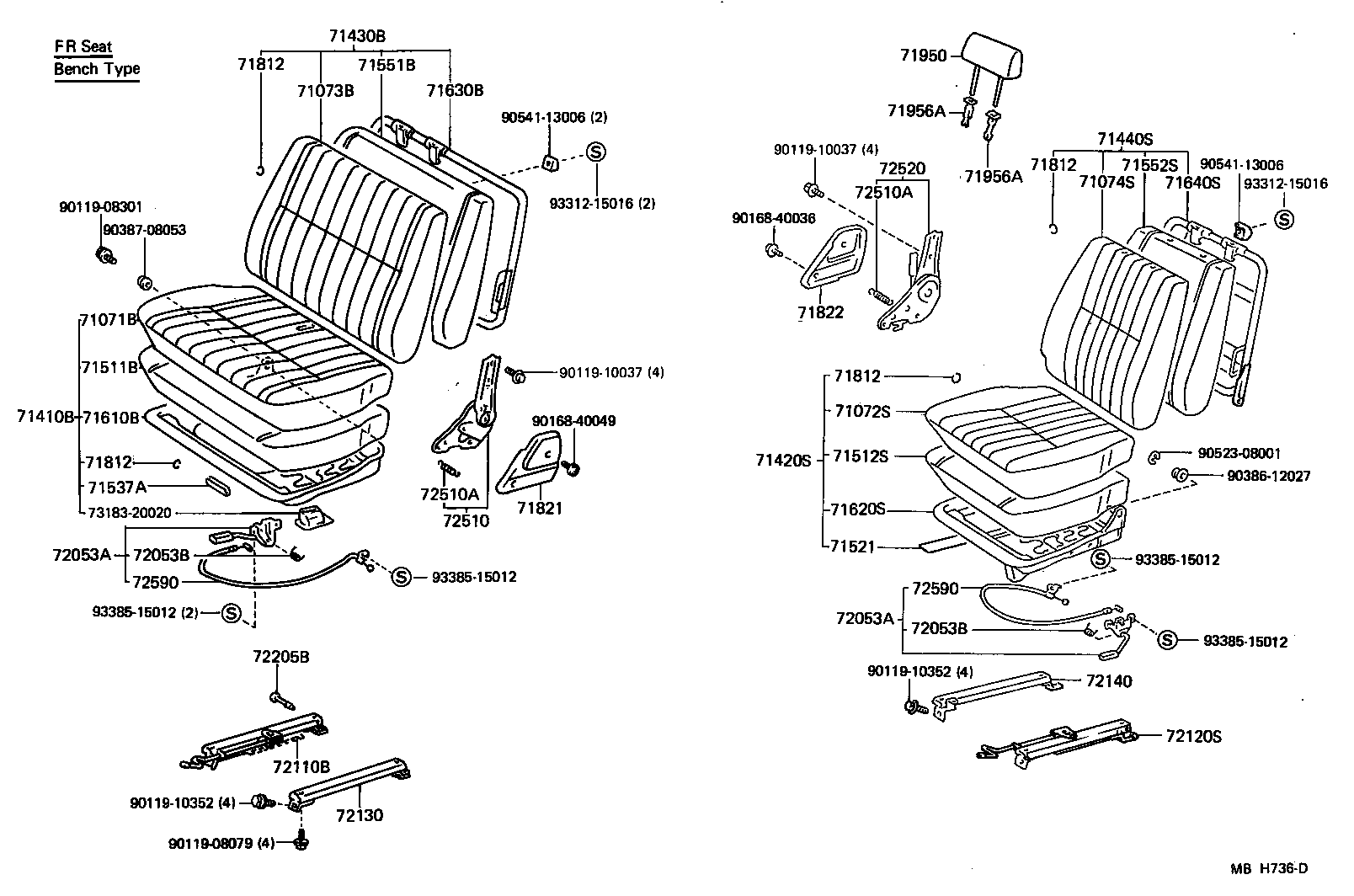 Exploded illustration MBH736D