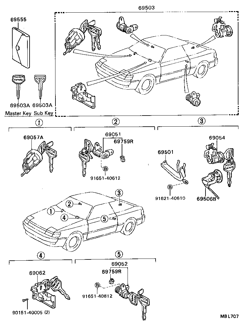 Exploded illustration MBL707