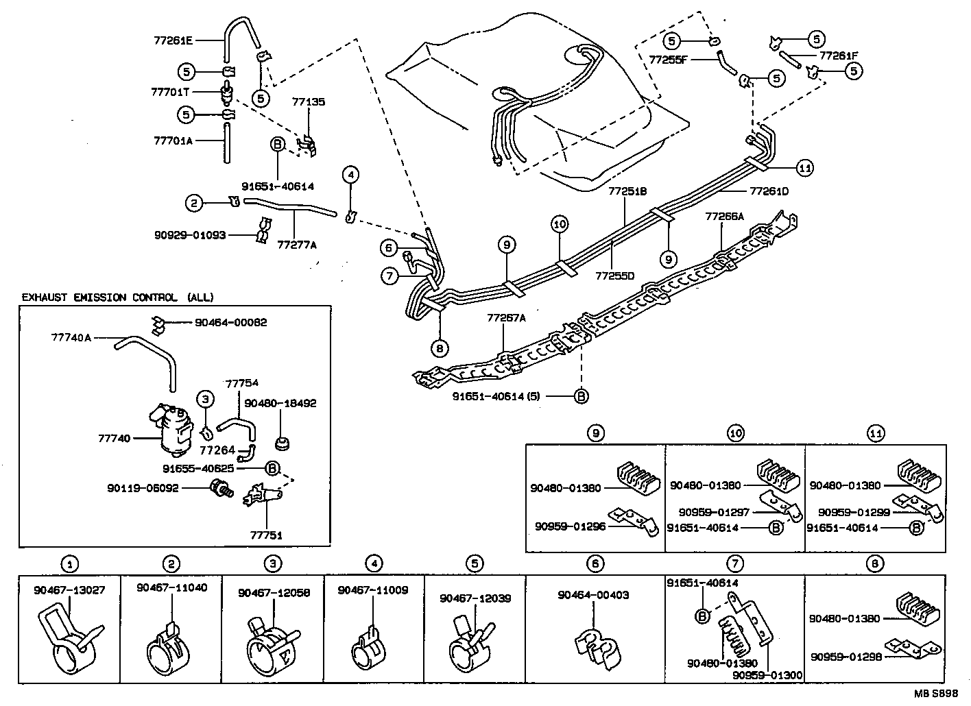 Exploded illustration MBS898