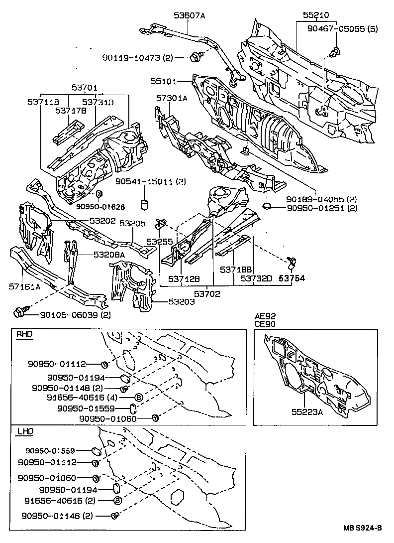 Exploded illustration MBS924B