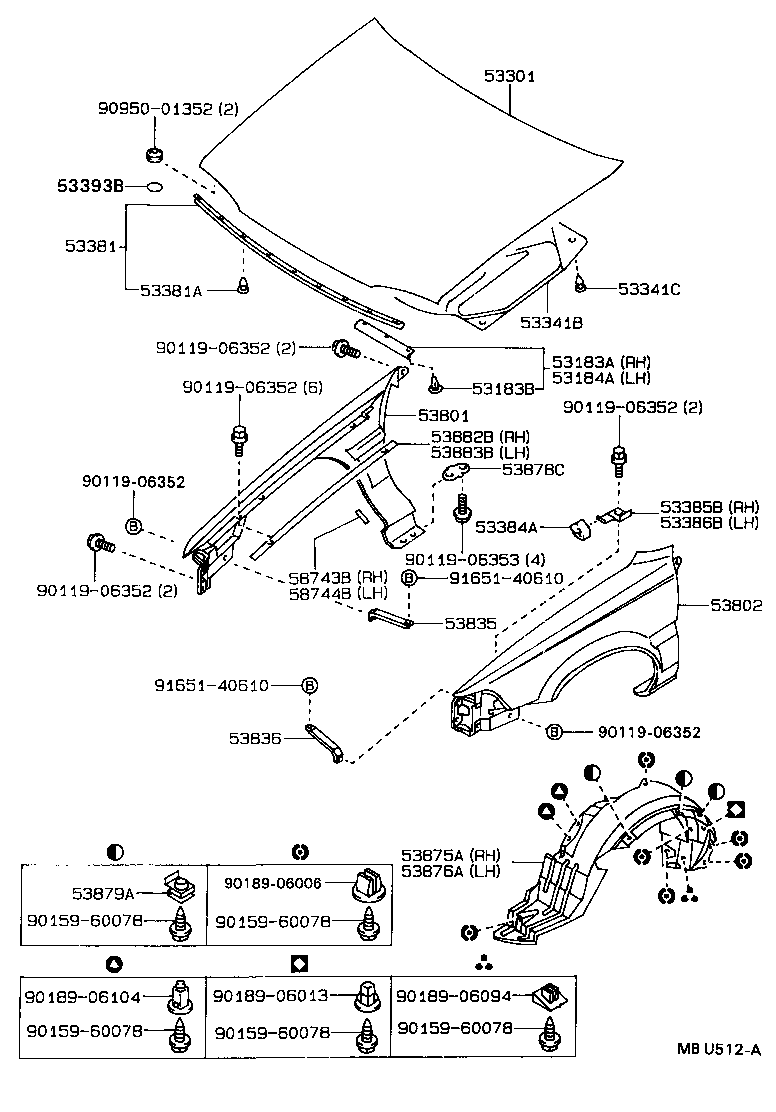 Exploded illustration MBU512A
