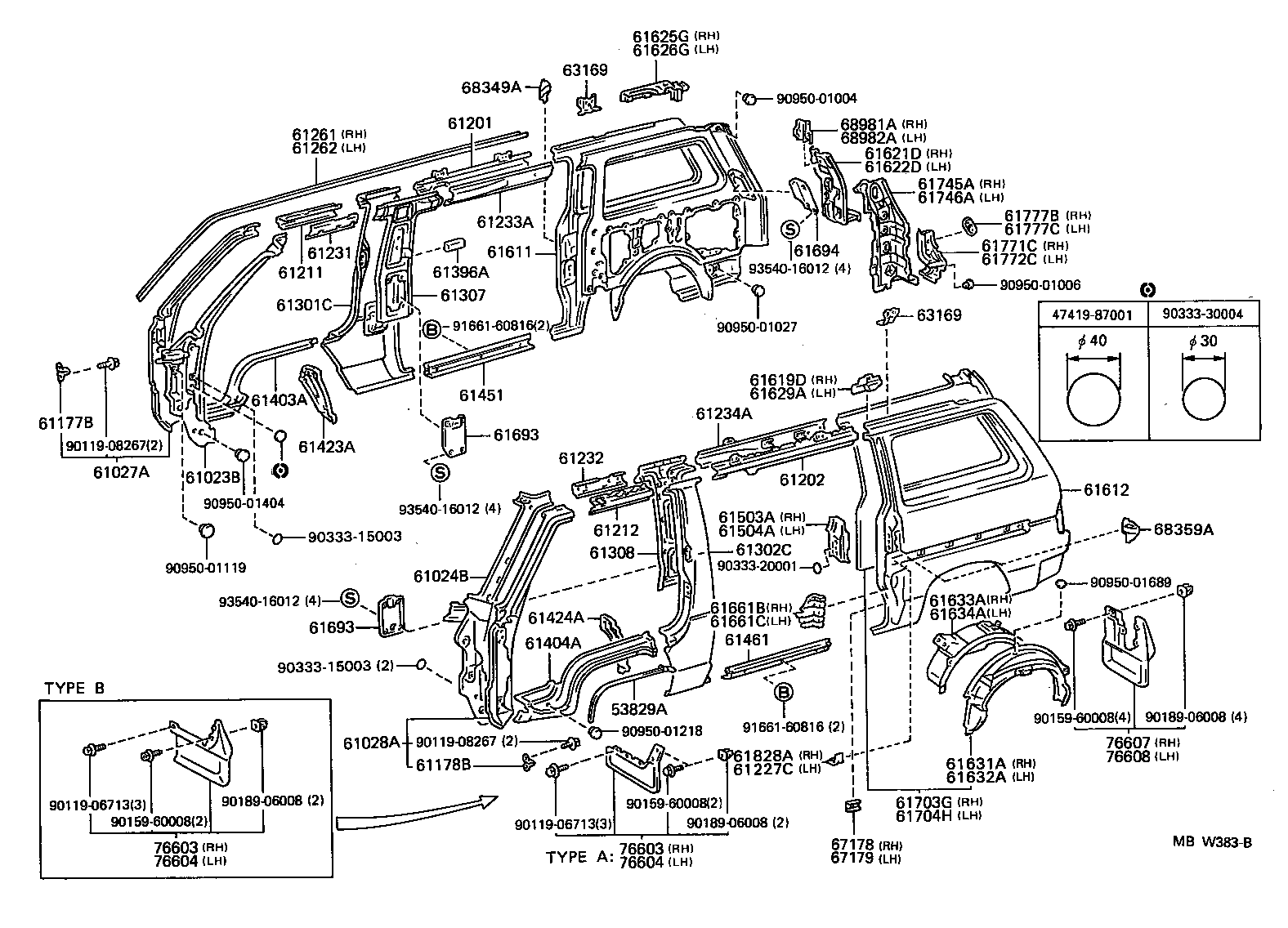 Exploded illustration MBW383B