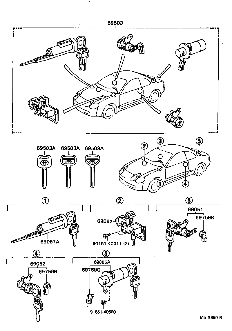 Exploded illustration MBX890B