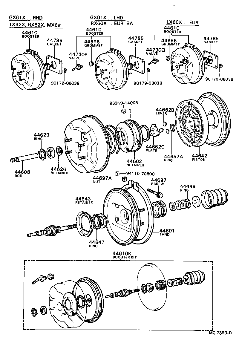 Exploded illustration MC7393D
