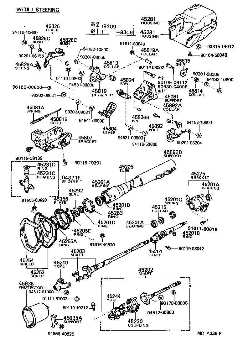 Exploded illustration MCA336E