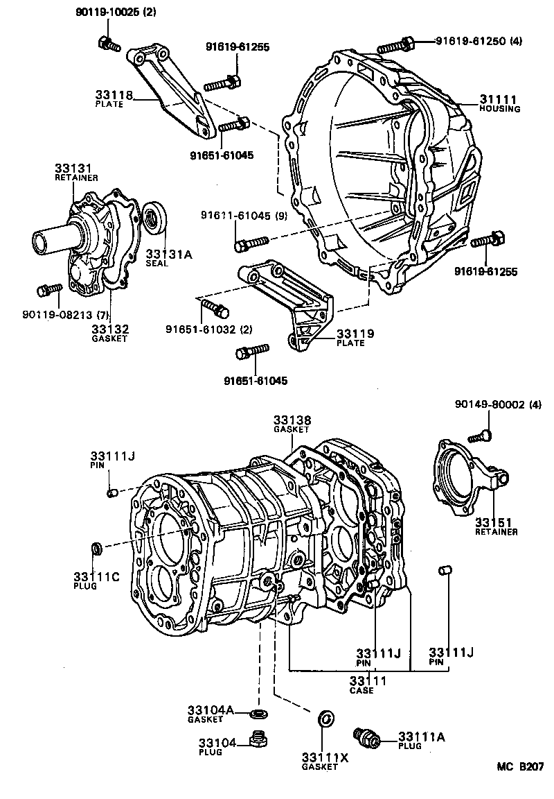 Exploded illustration MCB207