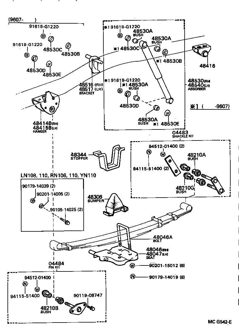 Exploded illustration MCG542E