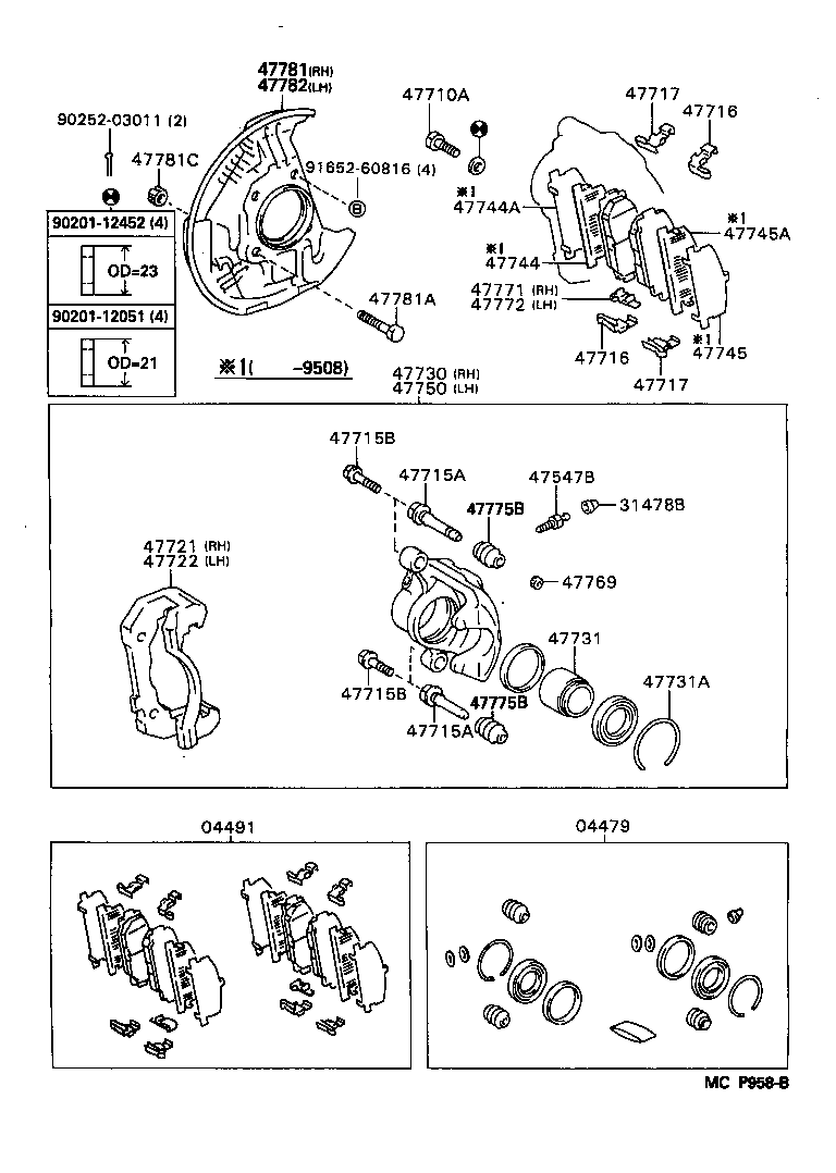 Exploded illustration MCP958B