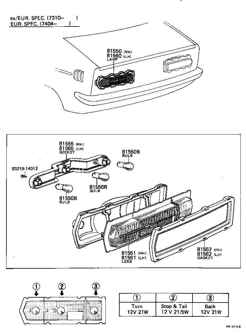 Exploded illustration ME3419B