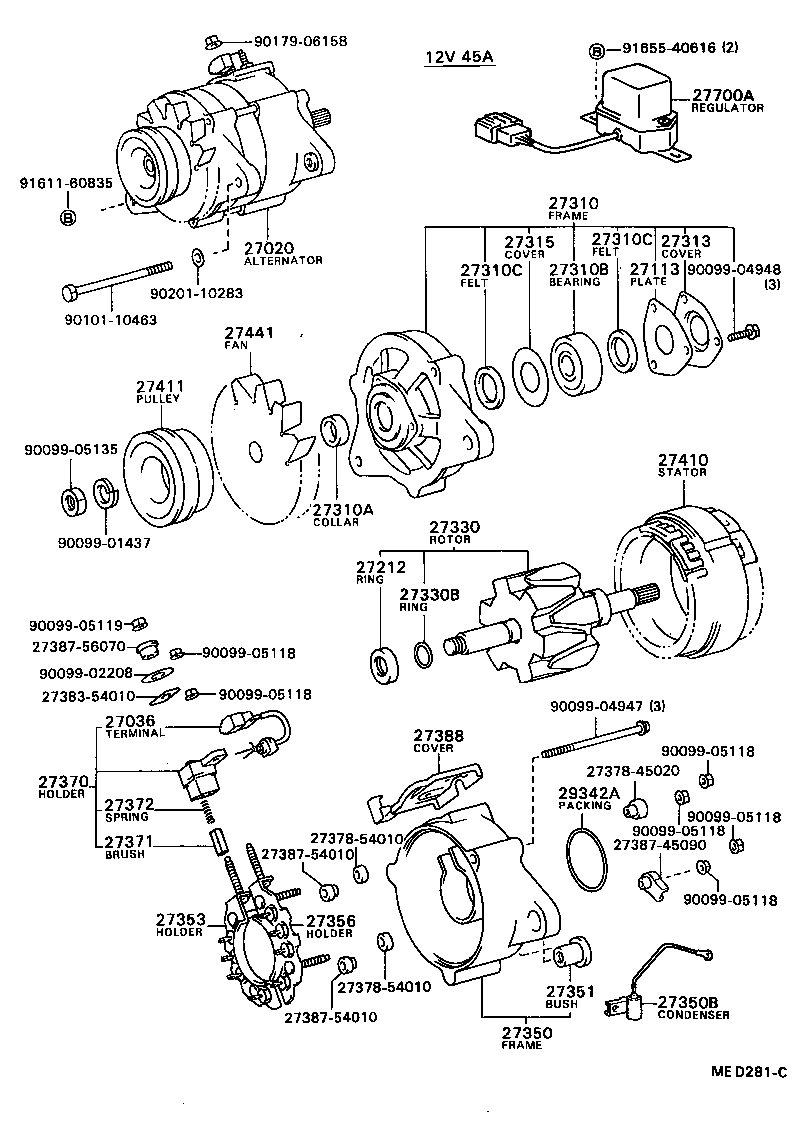 Exploded illustration MED281C