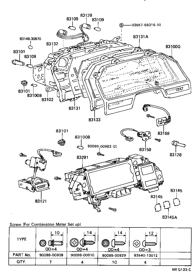 Exploded illustration MEG133C