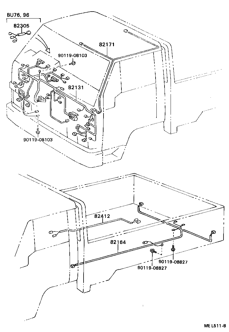 Exploded illustration MEL511B