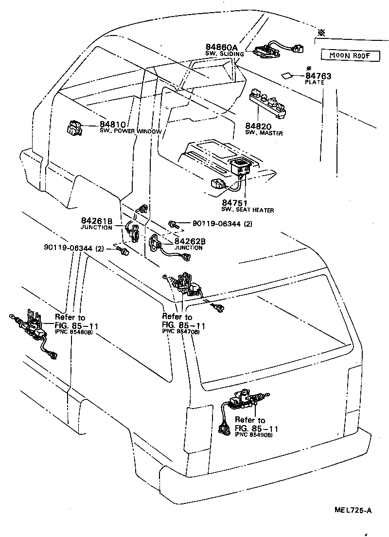 Exploded illustration MEL725A