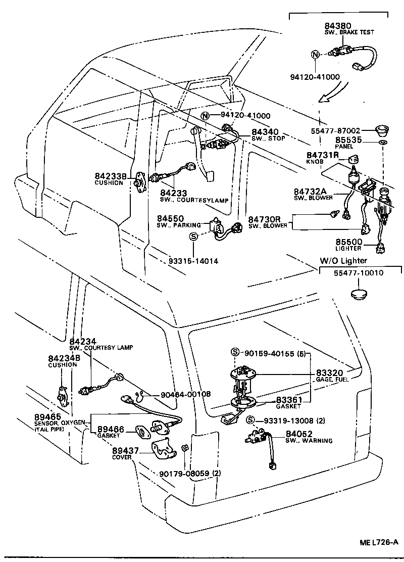 Exploded illustration MEL726A