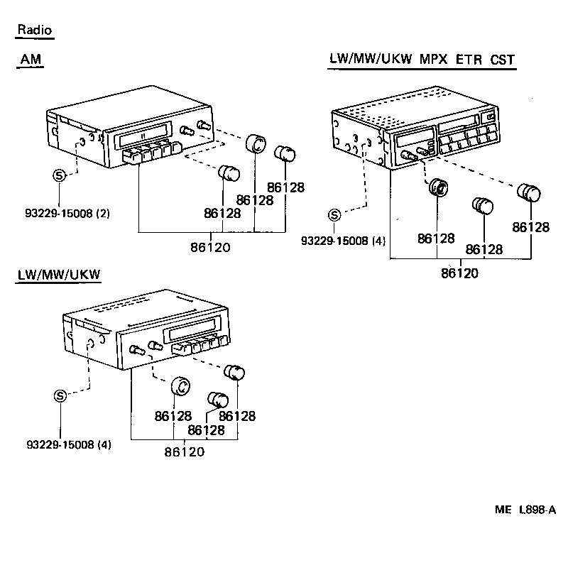 Exploded illustration MEL898A