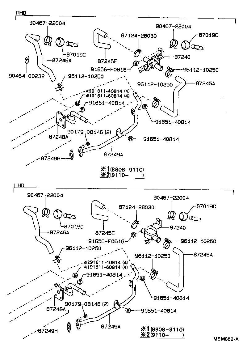Exploded illustration MEM852A