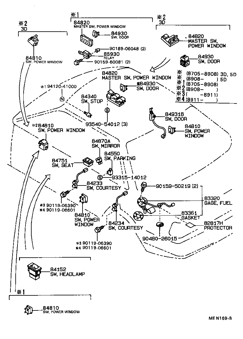 Exploded illustration MEN169B