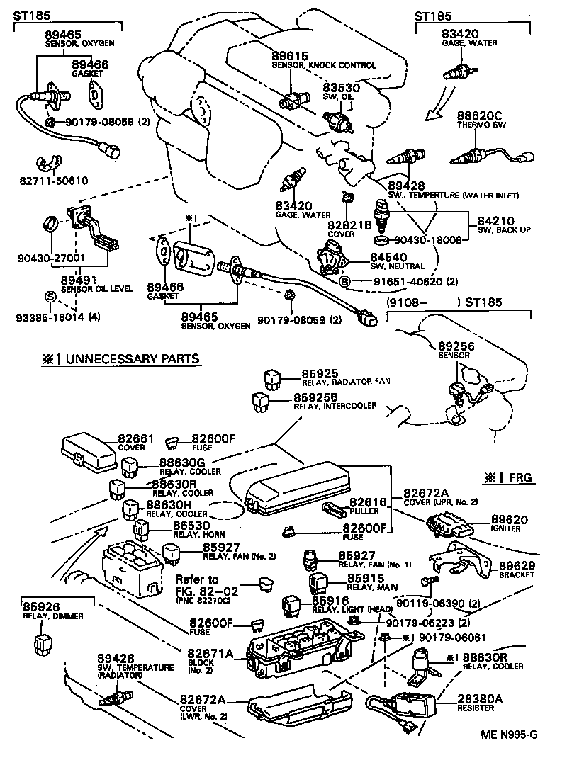 Exploded illustration MEN995G