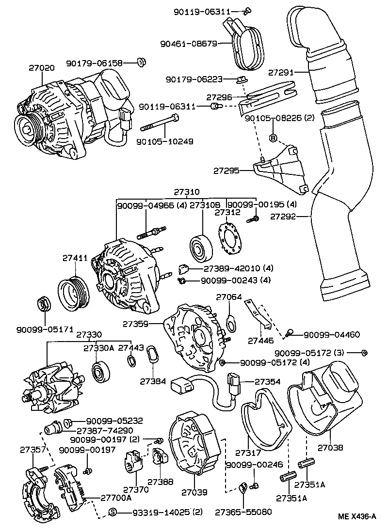 Exploded illustration MEX436A