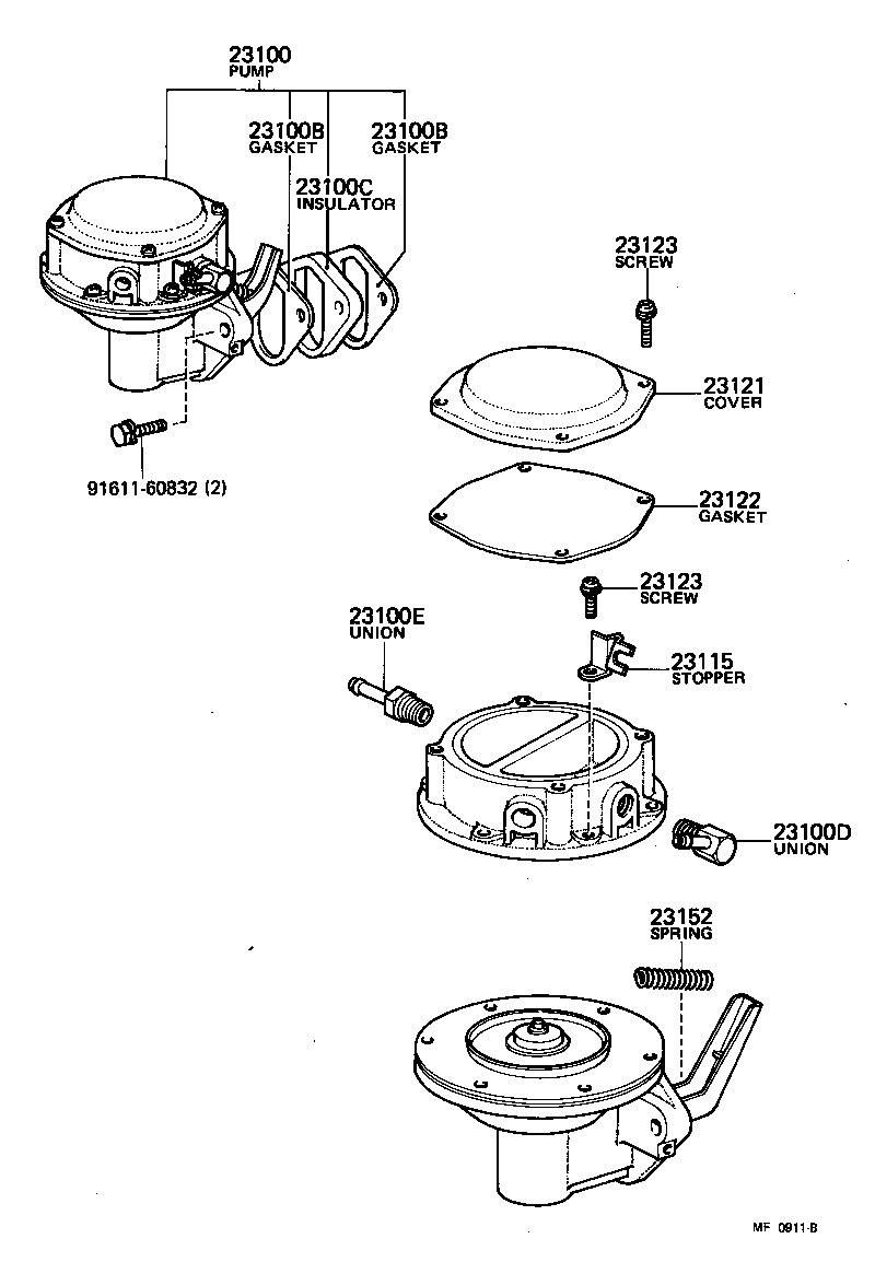 Exploded illustration MF0911B