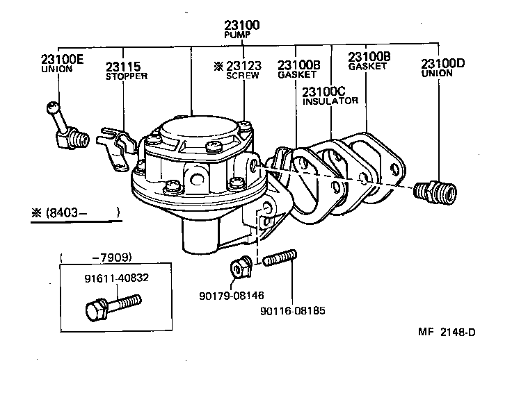 Exploded illustration MF2148D