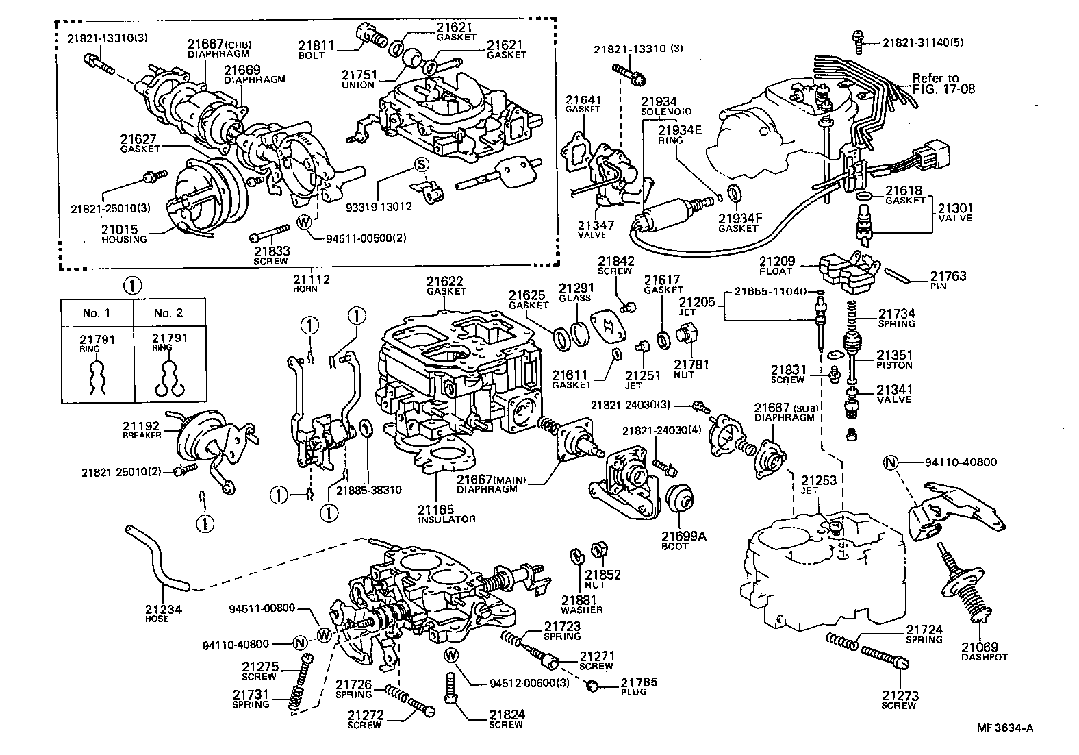 Exploded illustration MF3634A