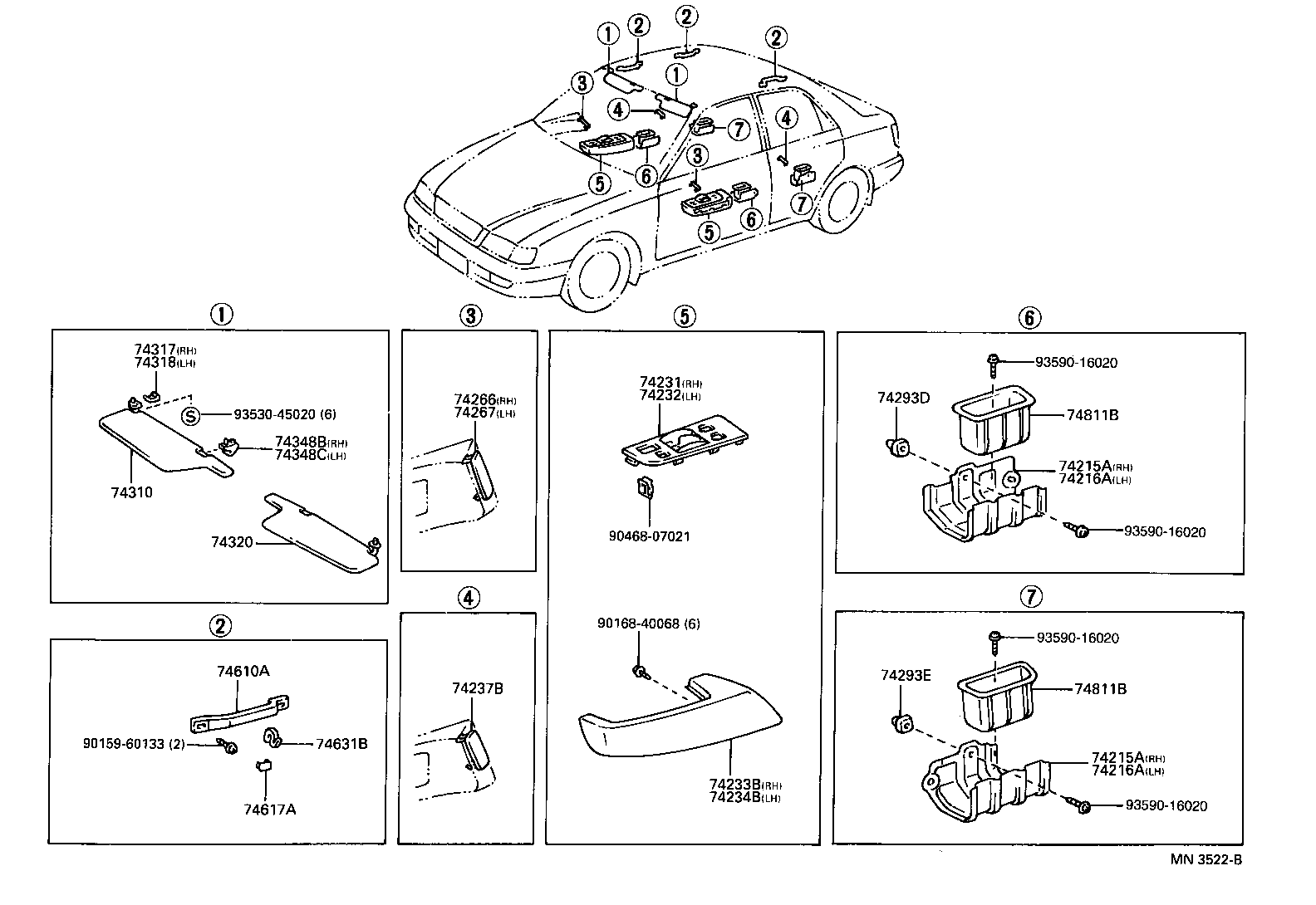 Exploded illustration MN3522B