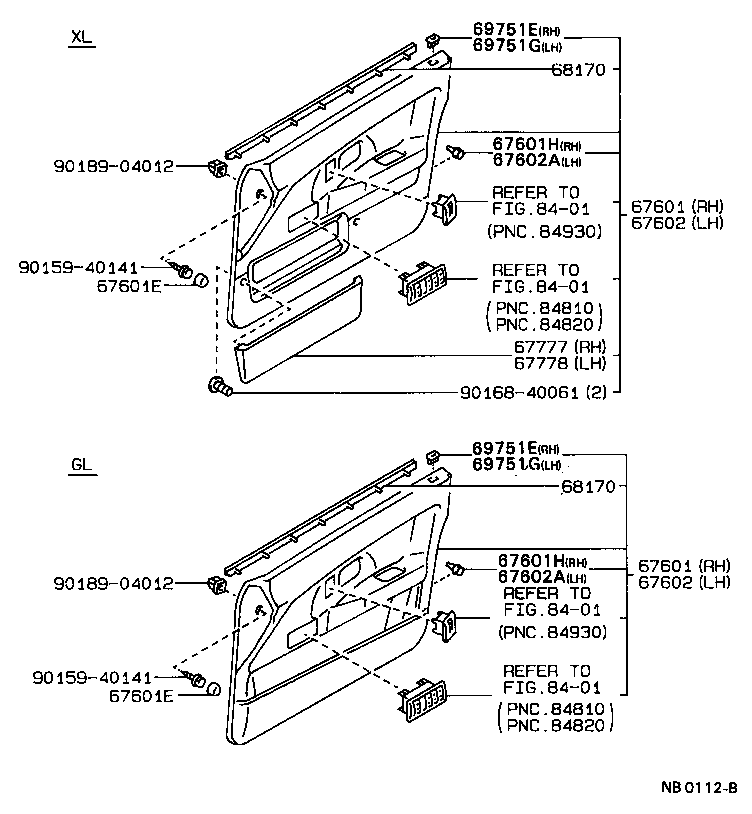 Exploded illustration NB0112B