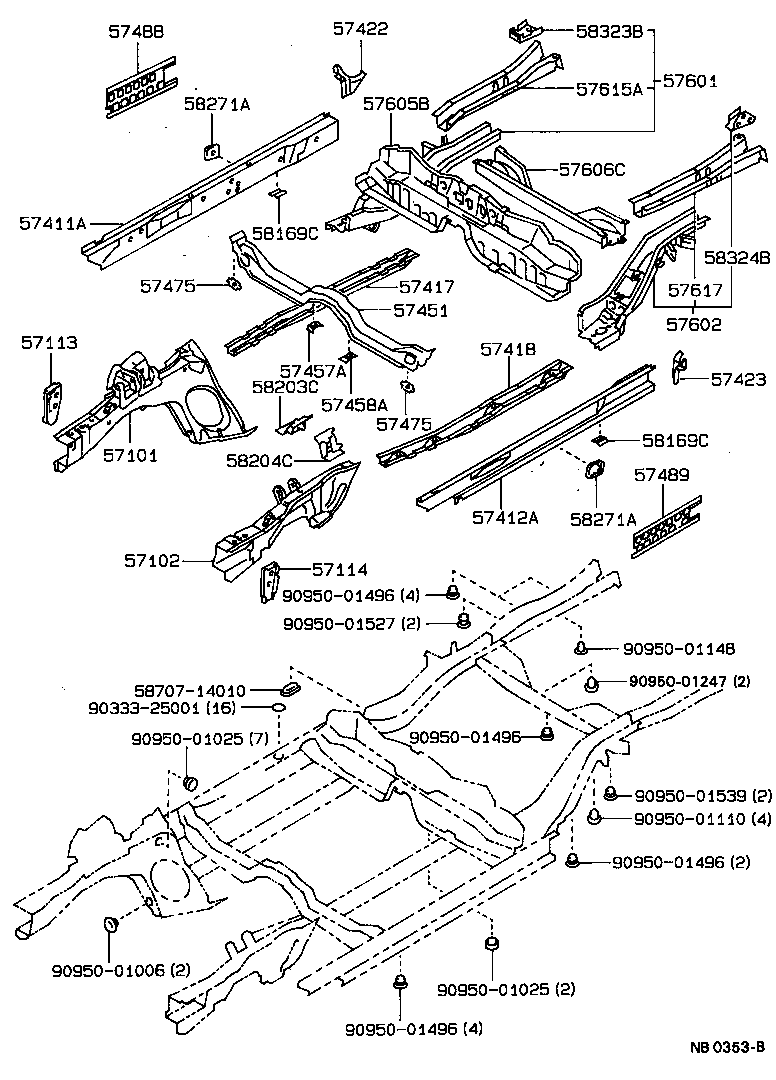 Exploded illustration NB0353B
