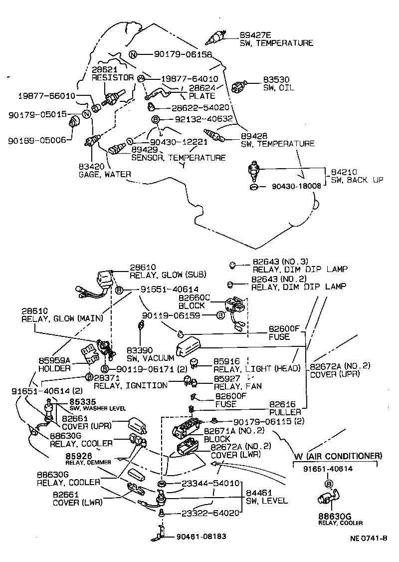 Exploded illustration NE0741B