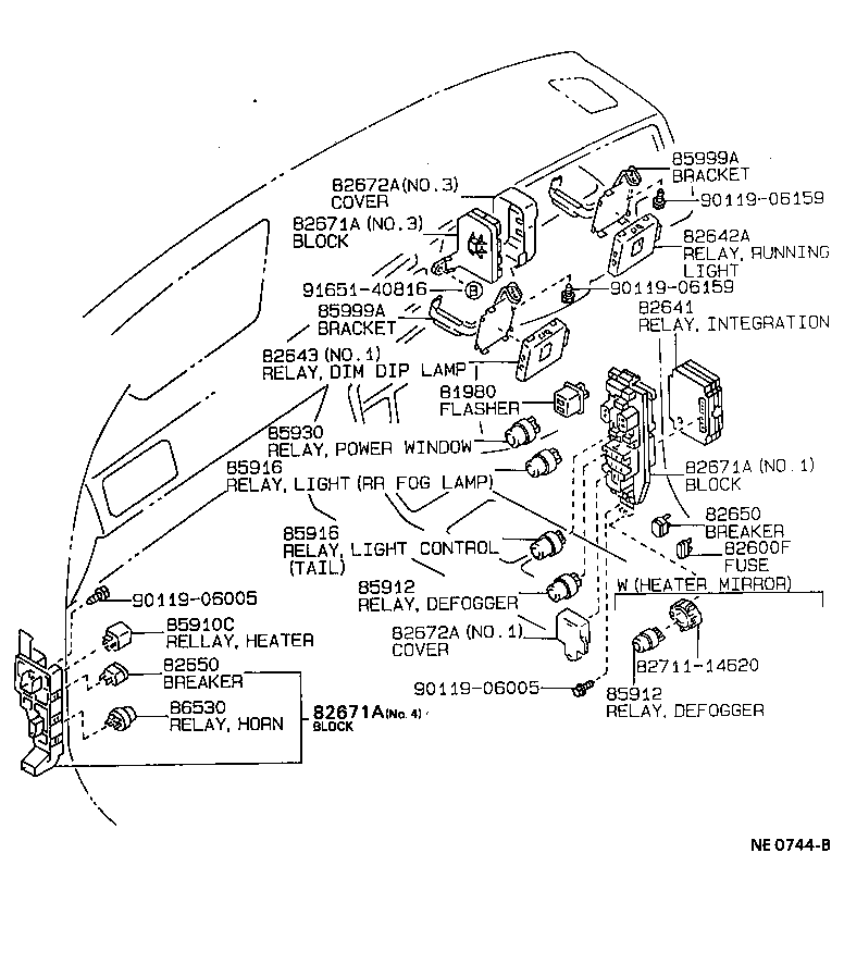 Exploded illustration NE0744B