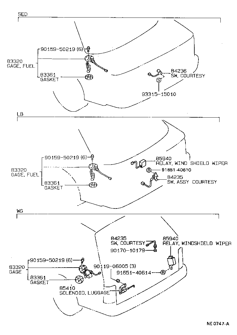 Exploded illustration NE0747A