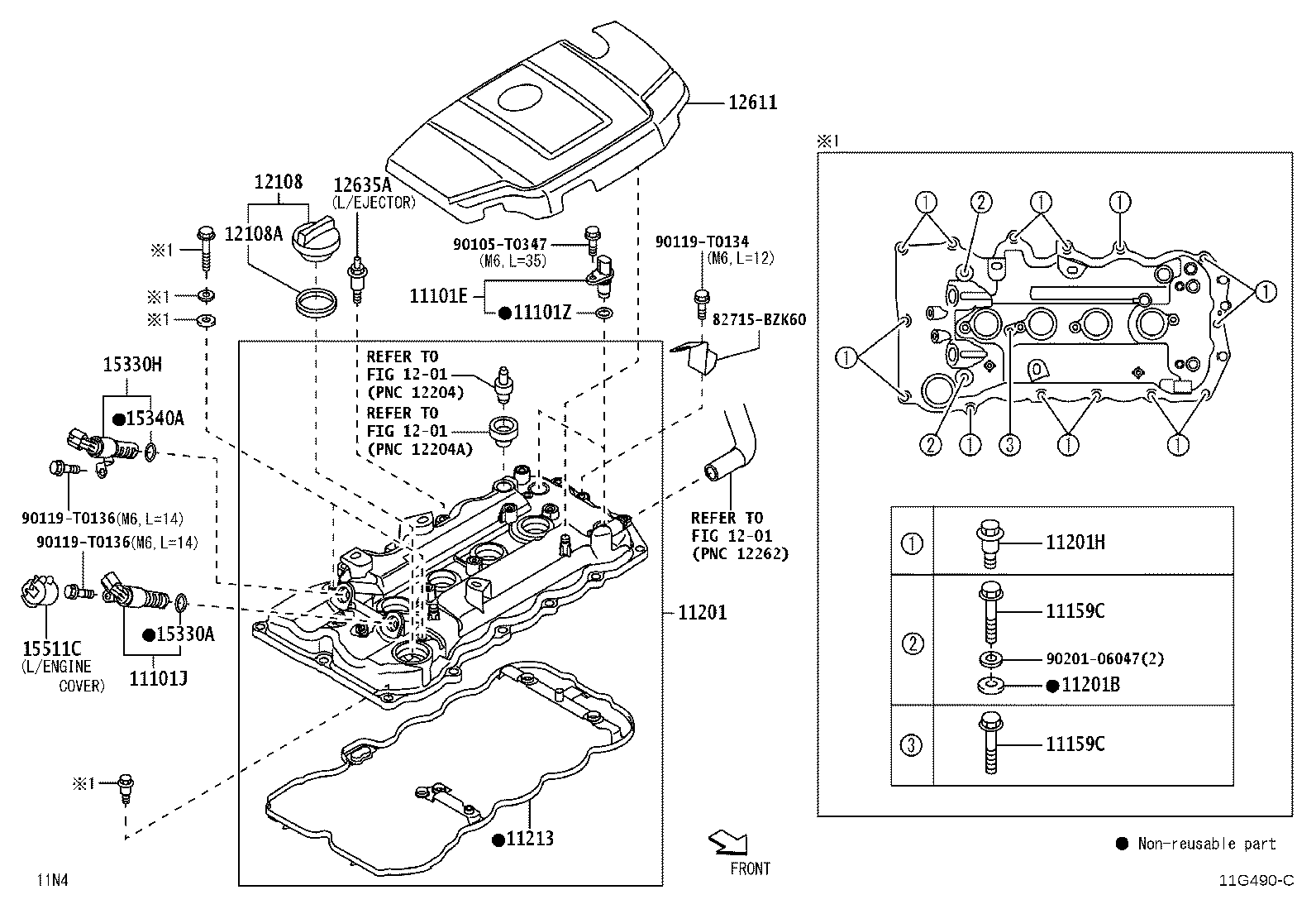 Exploded illustration 11G490C