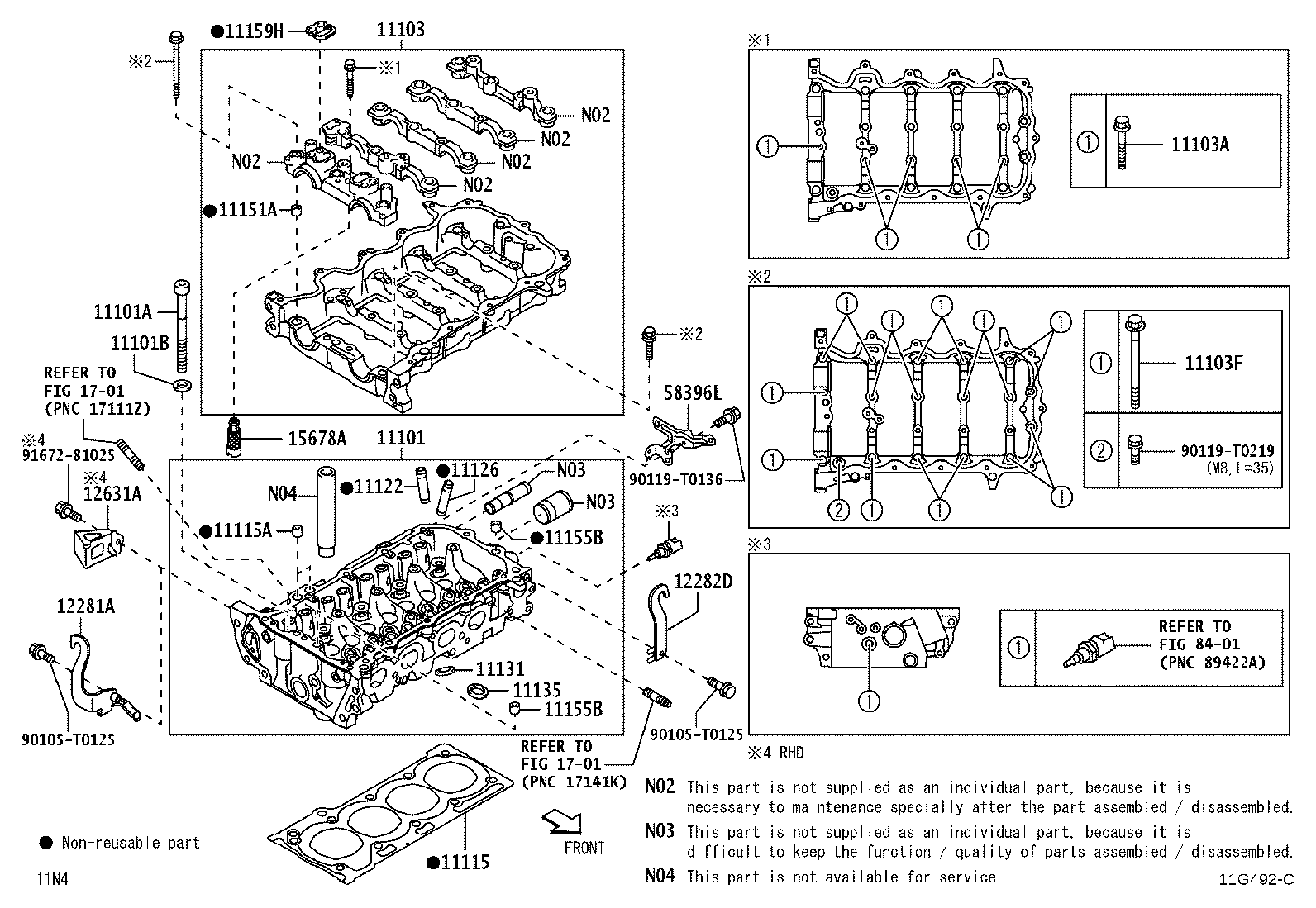 Exploded illustration 11G492C