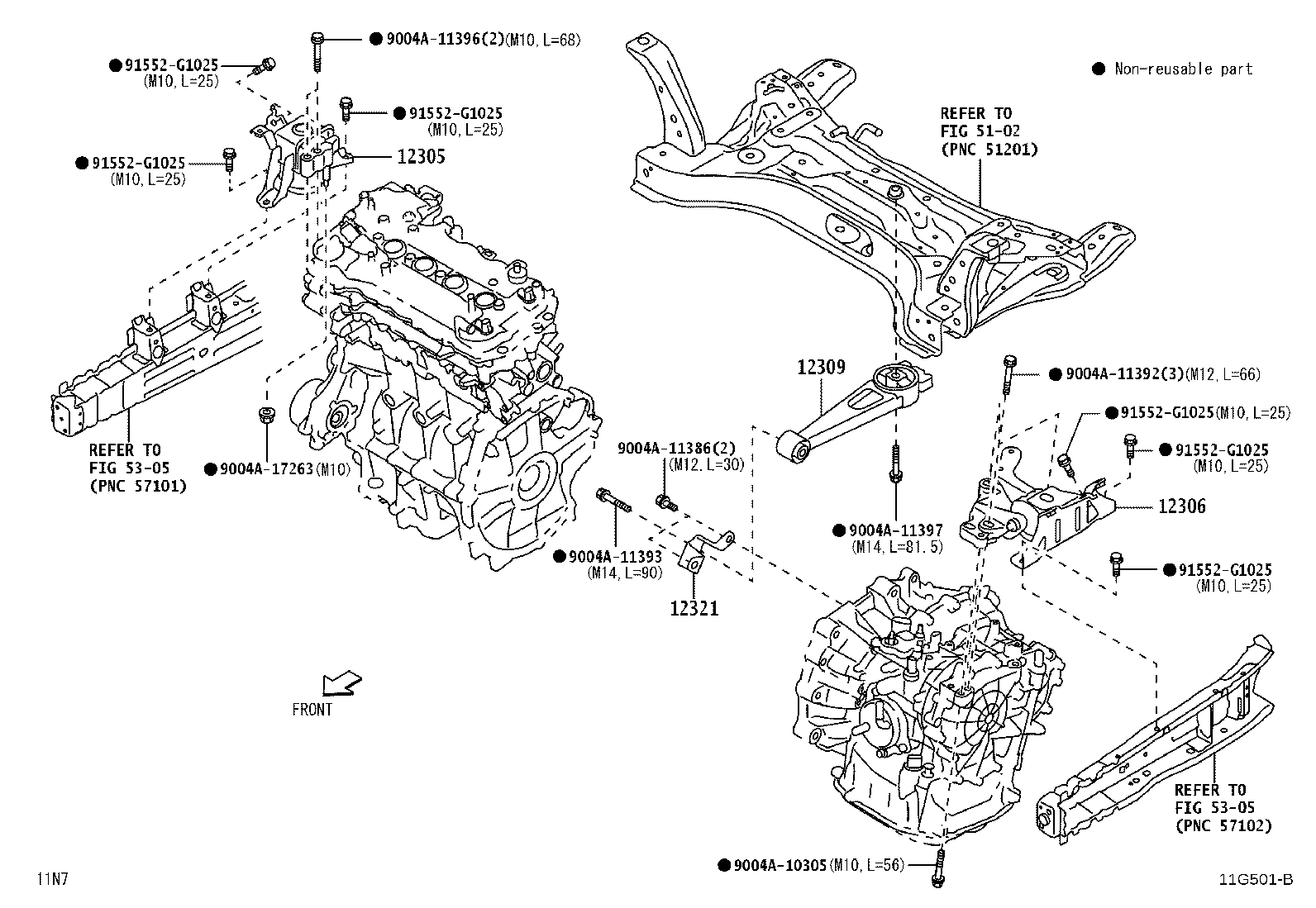 Exploded illustration 11G501B