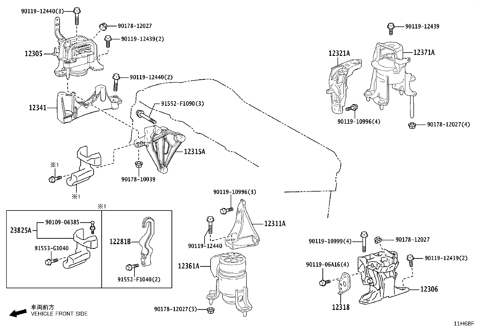 Exploded illustration 11H68F