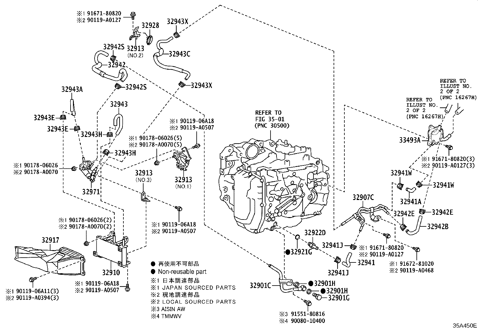 Exploded illustration 35A450E