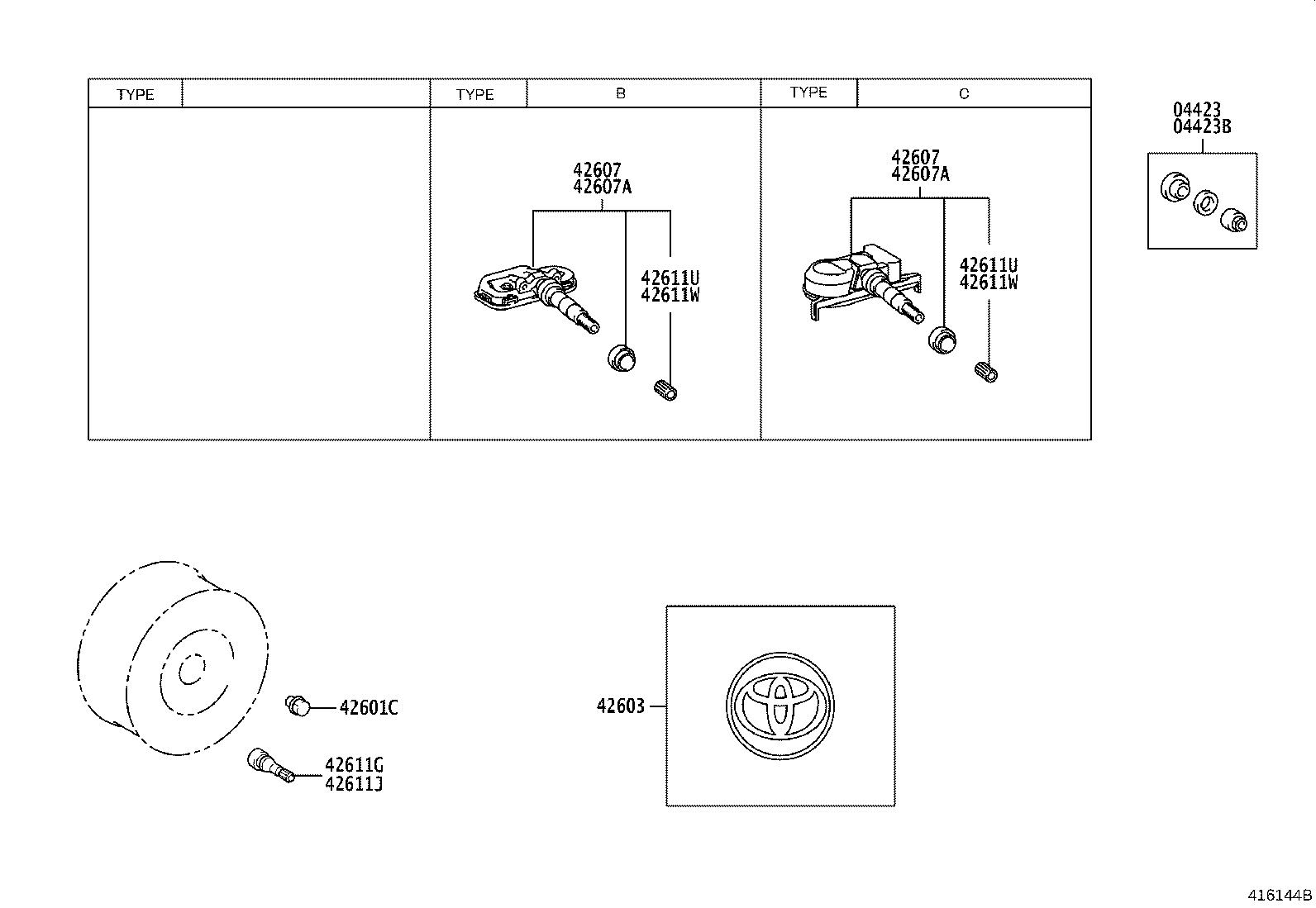 Exploded illustration 416144B