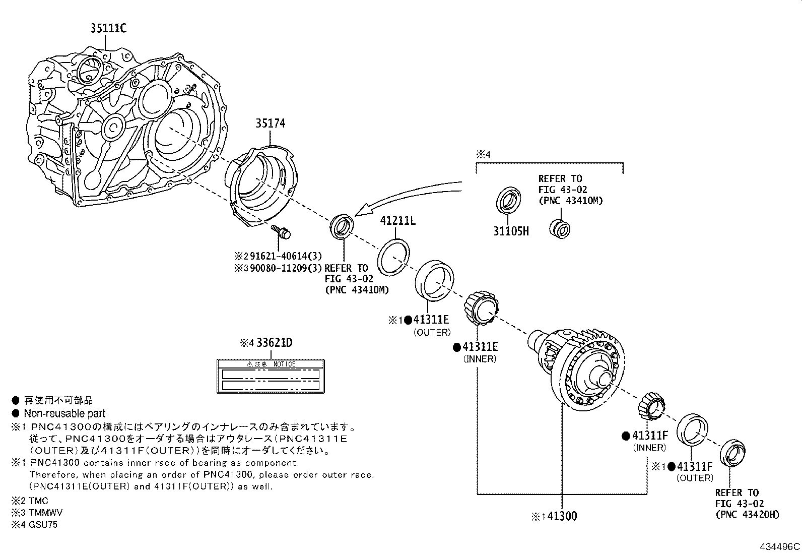 Exploded illustration 434496C
