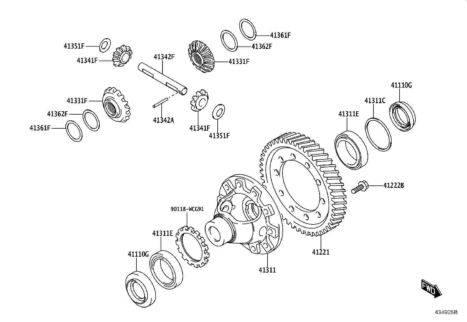 Exploded illustration 434925B