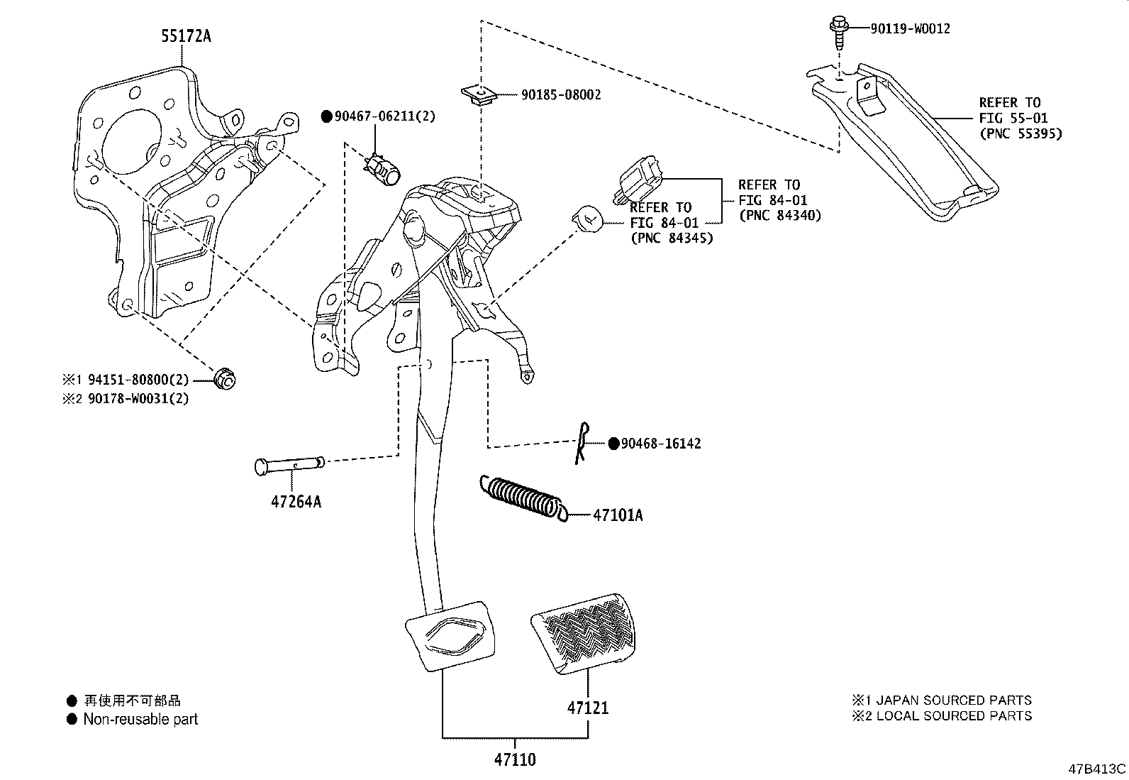 Exploded illustration 47B413C