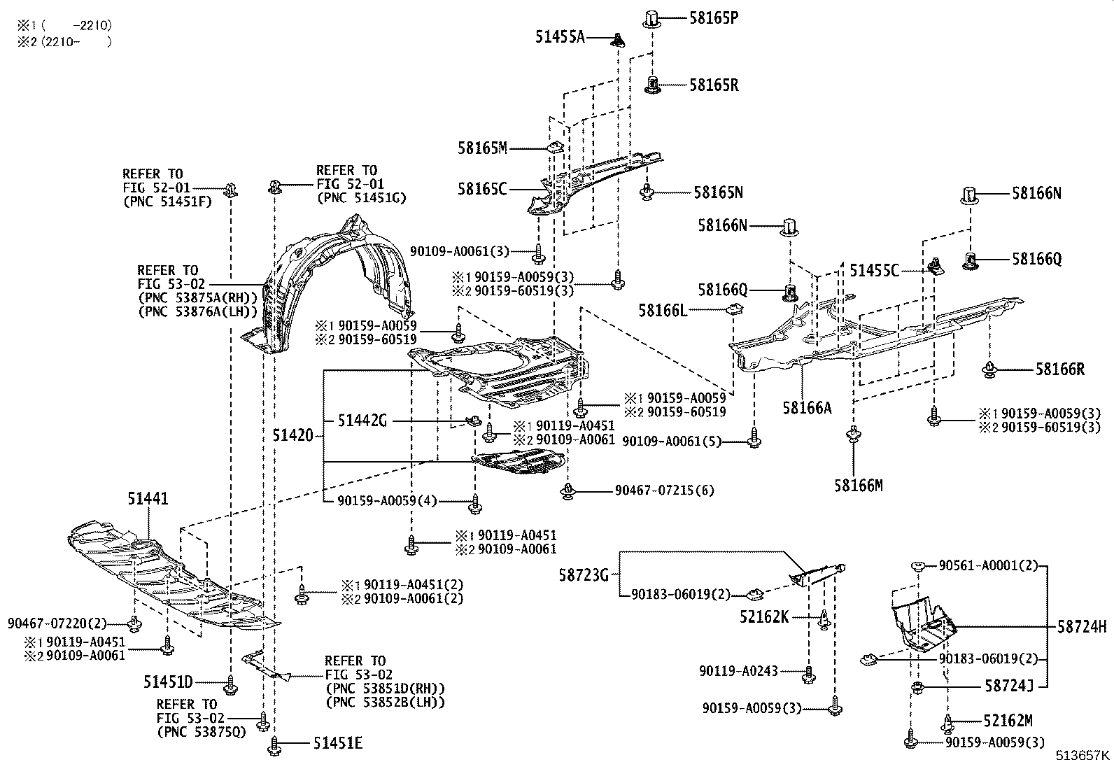 Exploded illustration 513657K