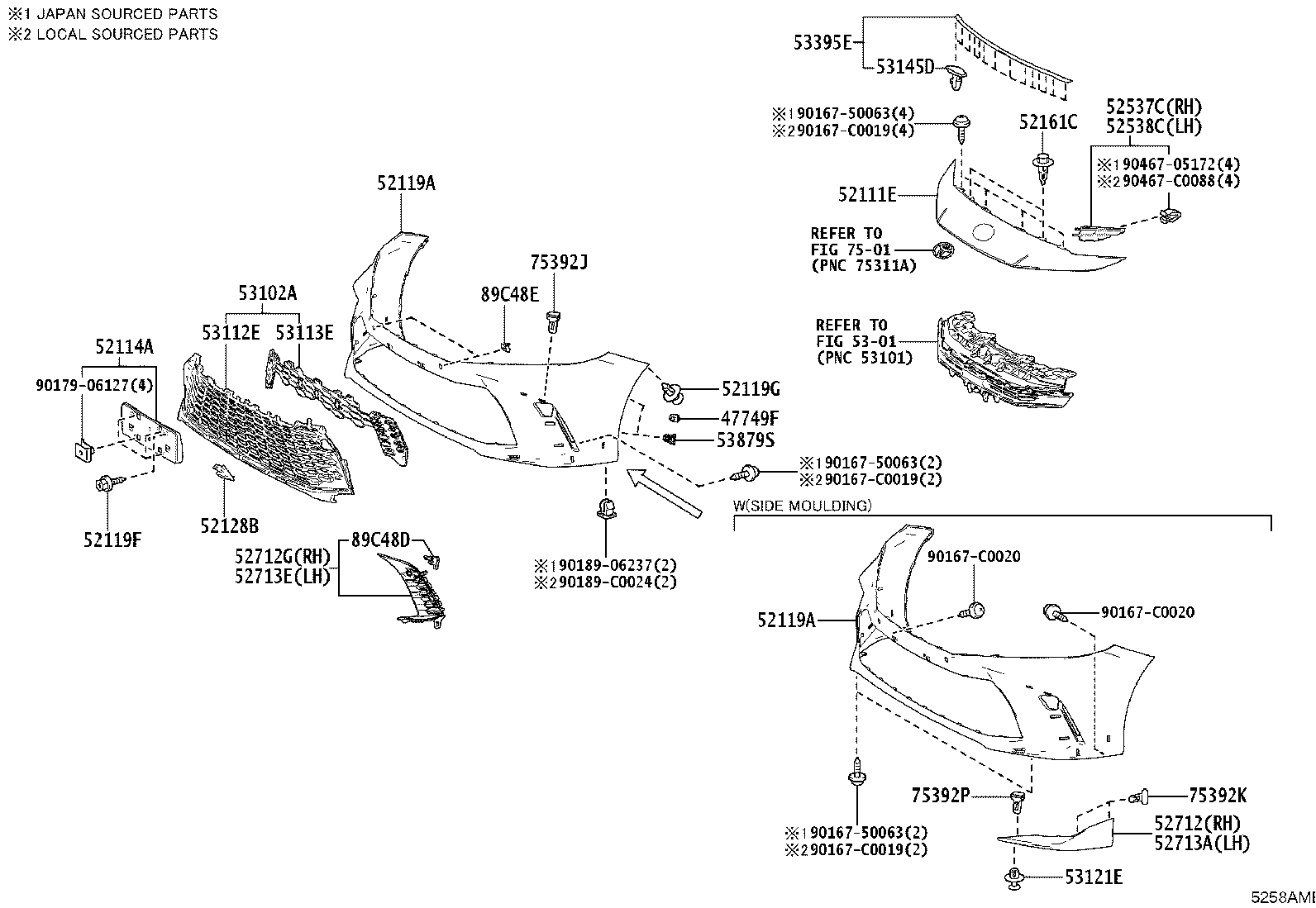 Exploded illustration 5258AME
