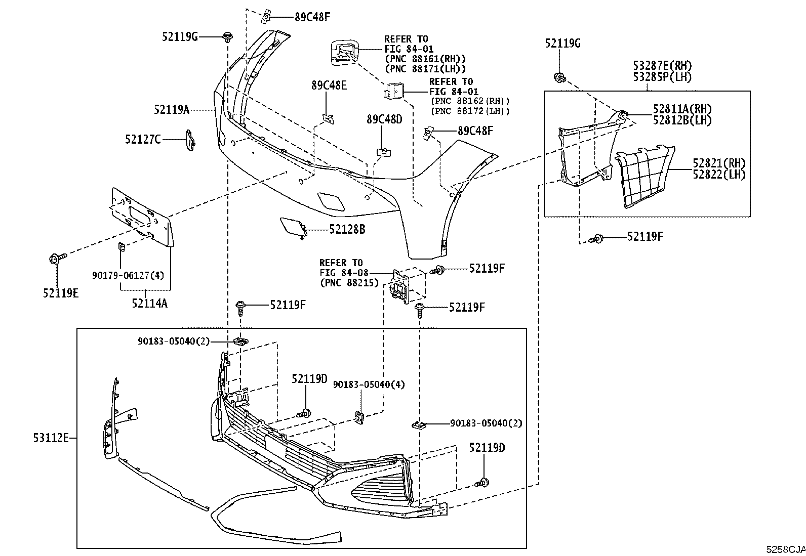 Exploded illustration 5258CJA